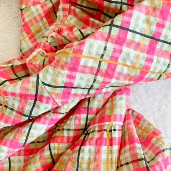 New Topshop Gingham Puff-Sleeve Minidress - Picture 5 of 7